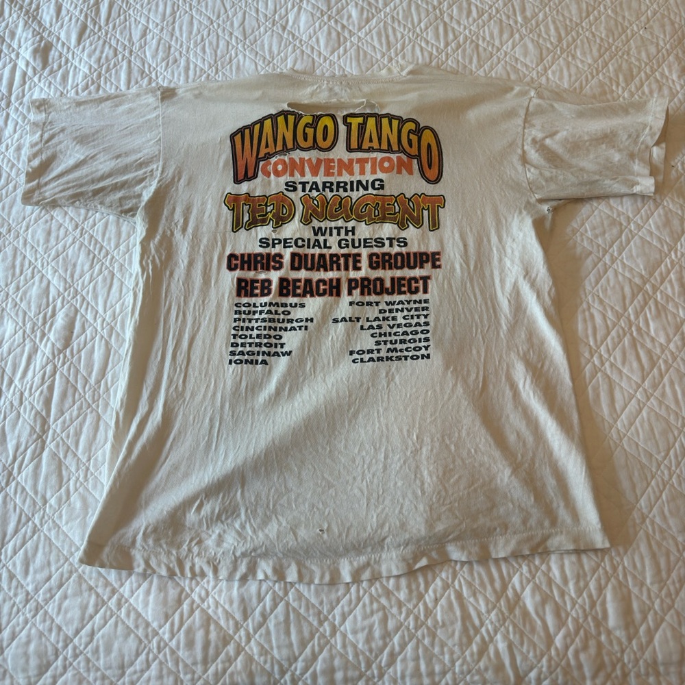 1997 TED NUGENT WANGO TANGO THRASHED T-SHIRT - Picture 4 of 7